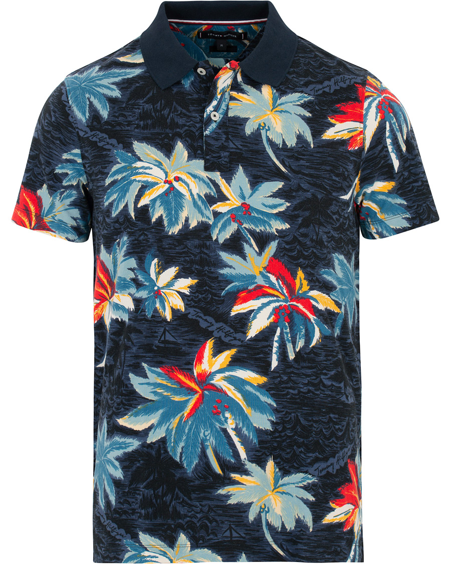 Hombres | Polos | Tommy Hilfiger | All Over Flower Print Polo Vintage Indigo