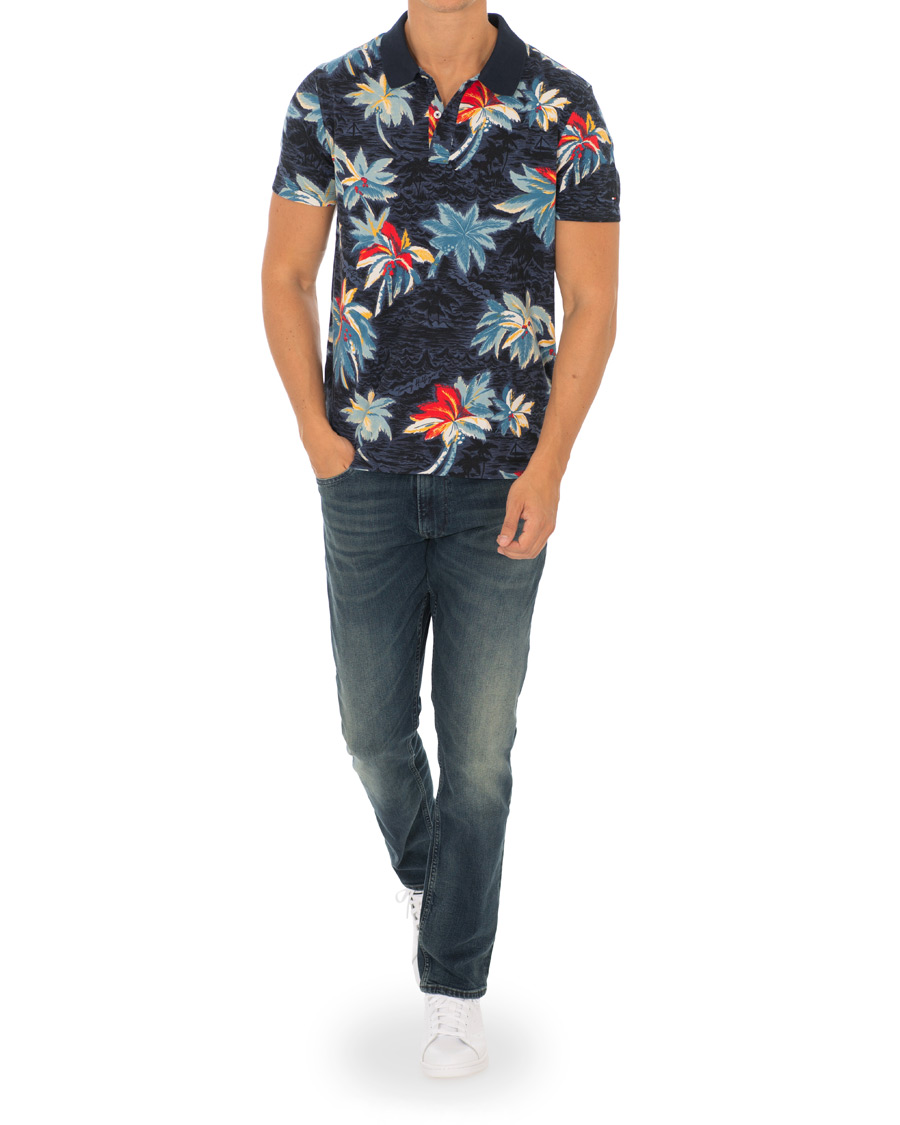 Hombres | Polos | Tommy Hilfiger | All Over Flower Print Polo Vintage Indigo