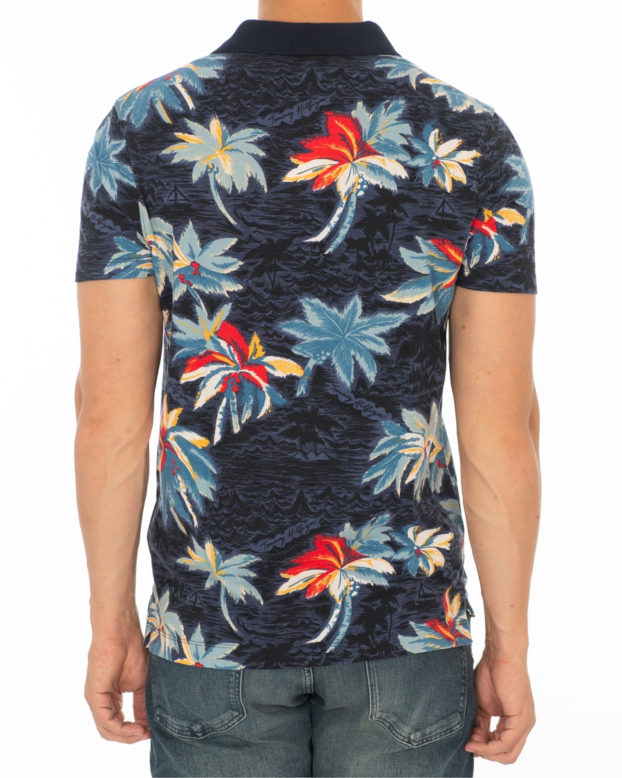 Hombres | Polos | Tommy Hilfiger | All Over Flower Print Polo Vintage Indigo