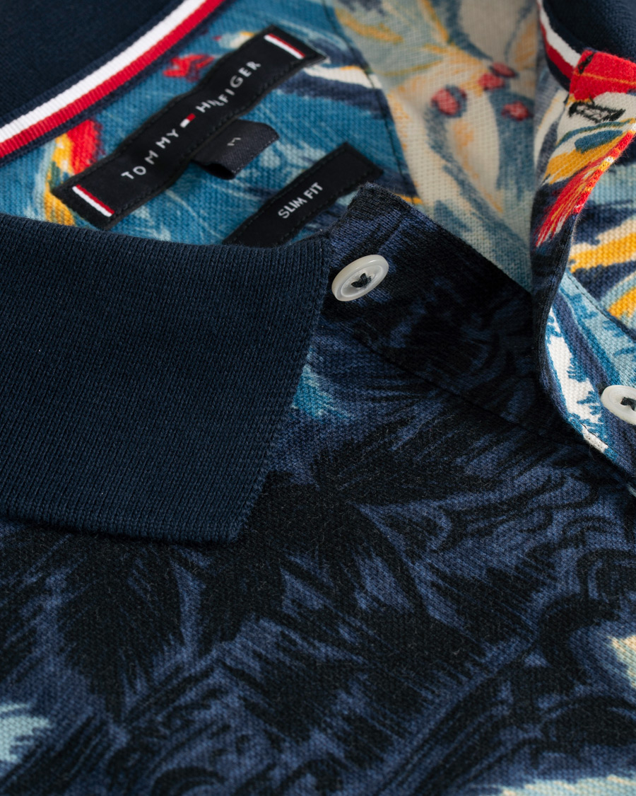 Hombres | Polos | Tommy Hilfiger | All Over Flower Print Polo Vintage Indigo