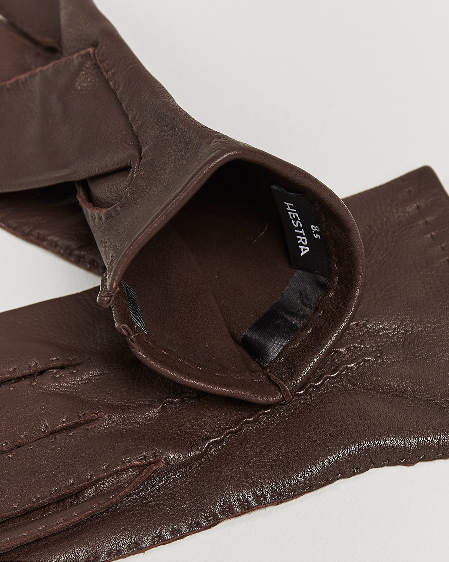 Hombres | Guantes | Hestra | Henry Unlined Deerskin Glove Chocolate