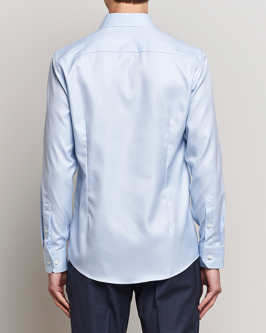 Hombres | Camisas | Eton | Slim Fit Textured Twill Shirt Blue
