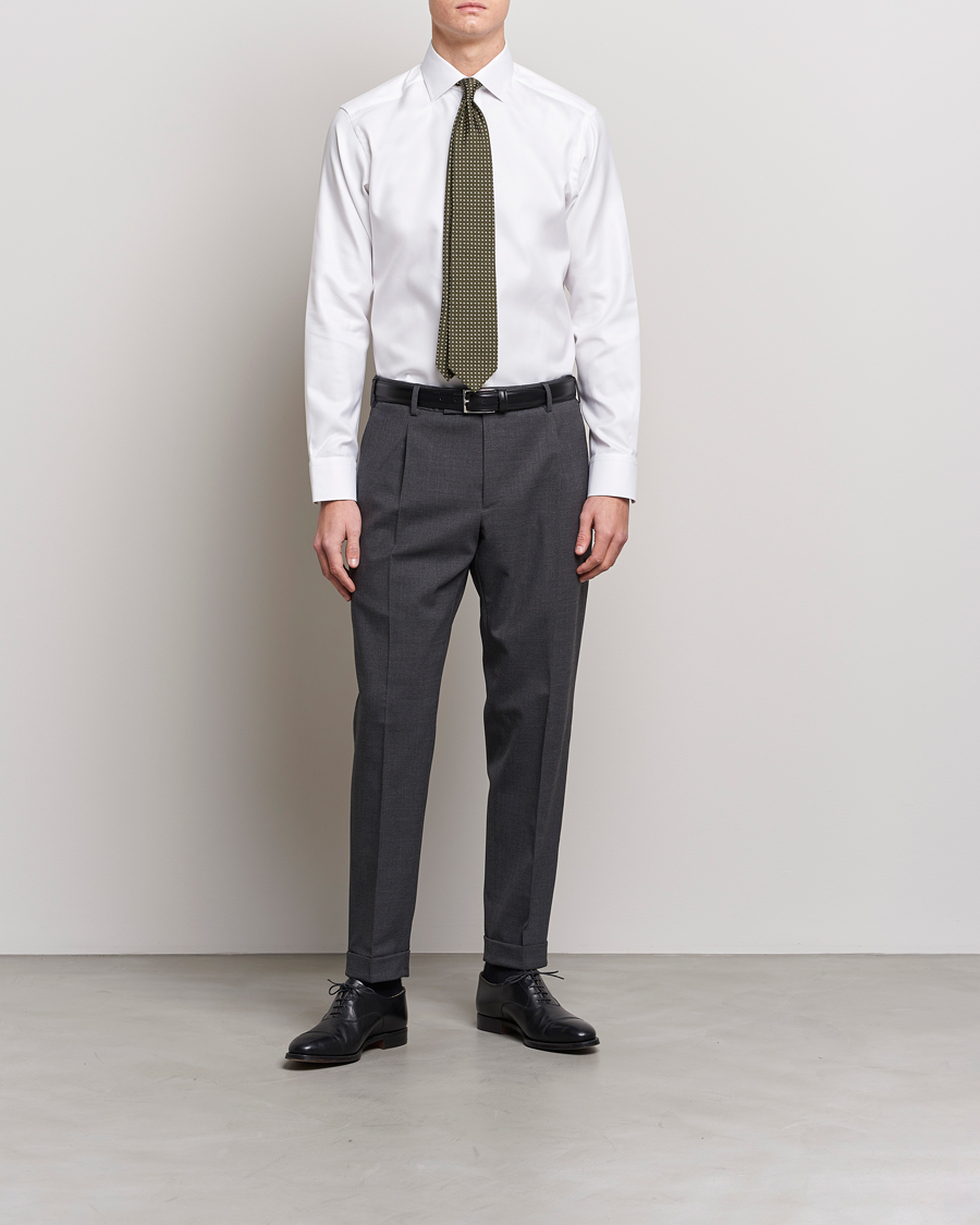 Hombres | Camisas | Eton | Slim Fit Textured Twill Shirt White