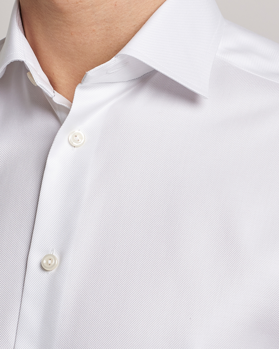 Hombres | Camisas | Eton | Slim Fit Textured Twill Shirt White