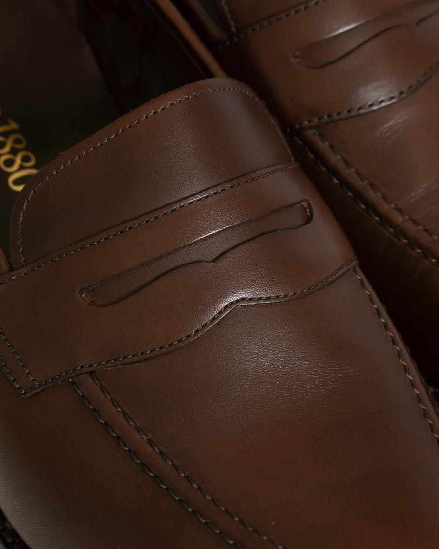 Hombres | Loake 1880 MTO Whitehall Penny Loafer Dark Brown Calf | Loake 1880 | MTO Whitehall Penny Loafer Dark Brown Calf