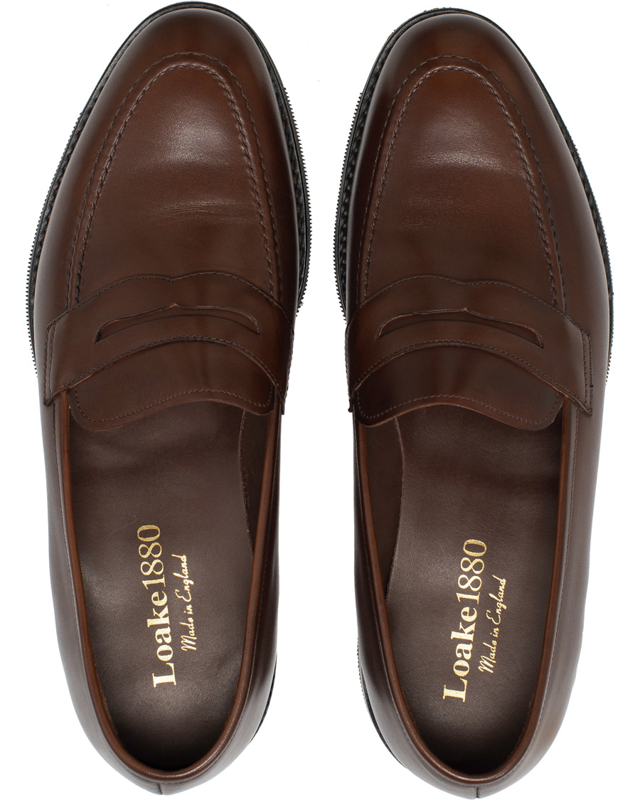 Hombres | Loake 1880 MTO Whitehall Penny Loafer Dark Brown Calf | Loake 1880 | MTO Whitehall Penny Loafer Dark Brown Calf