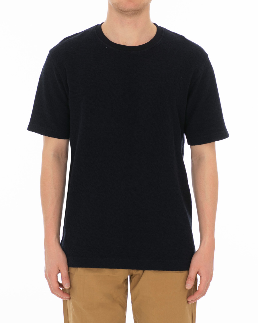 Hombres | Camisetas | Norse Projects | Johannes Texture Short Sleeve T-Shirt Dark Navy