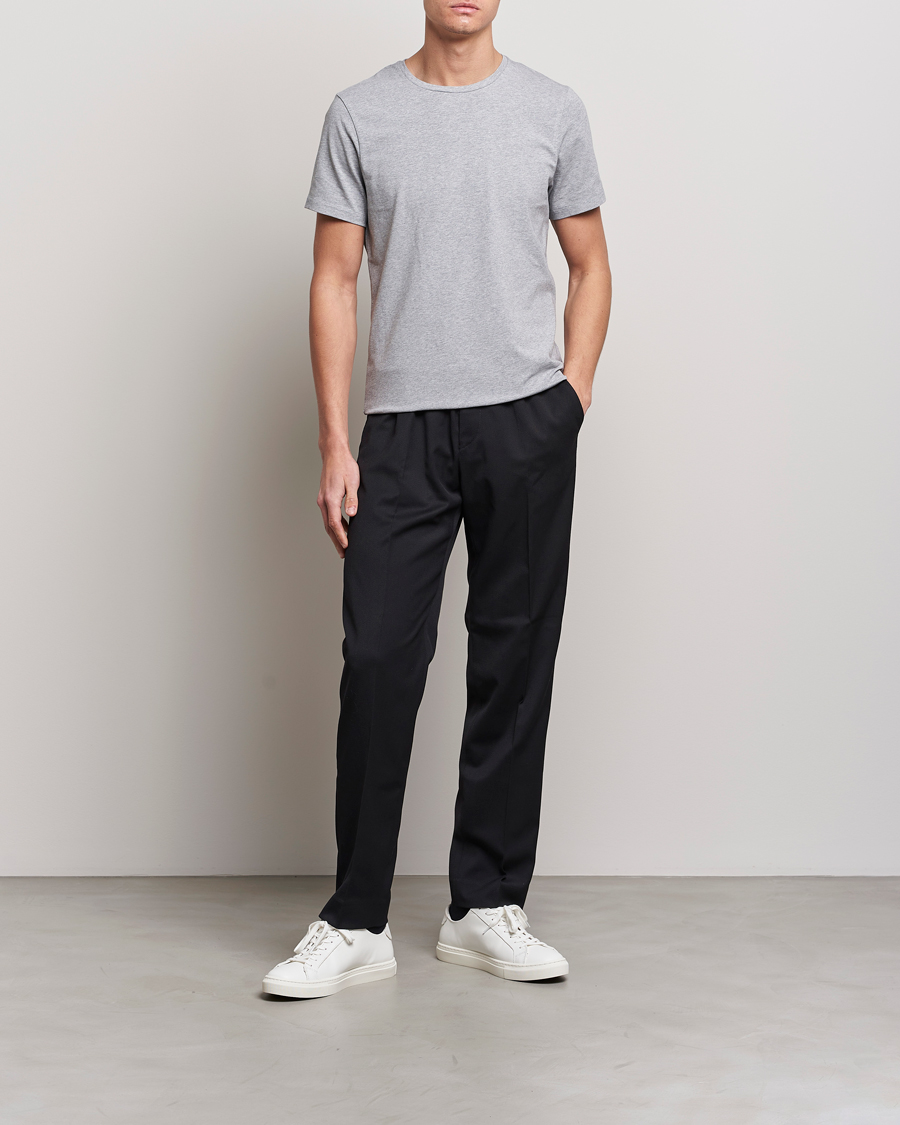 Hombres | Camisetas | Bread & Boxers | 2-Pack Crew Neck Tee Grey Melange