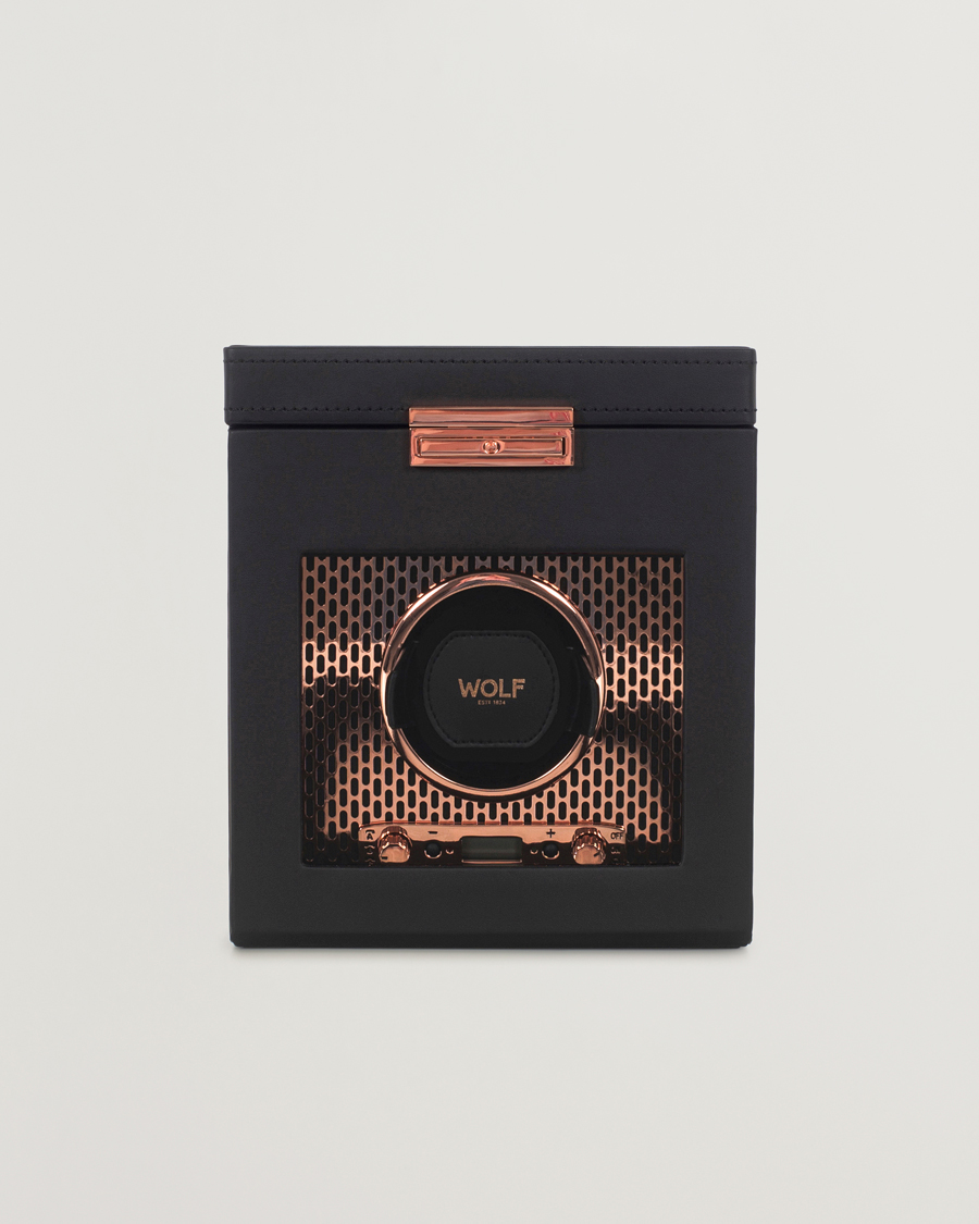 Hombres | Cajas para relojes y joyas | WOLF | Axis Single Winder with Storage Copper