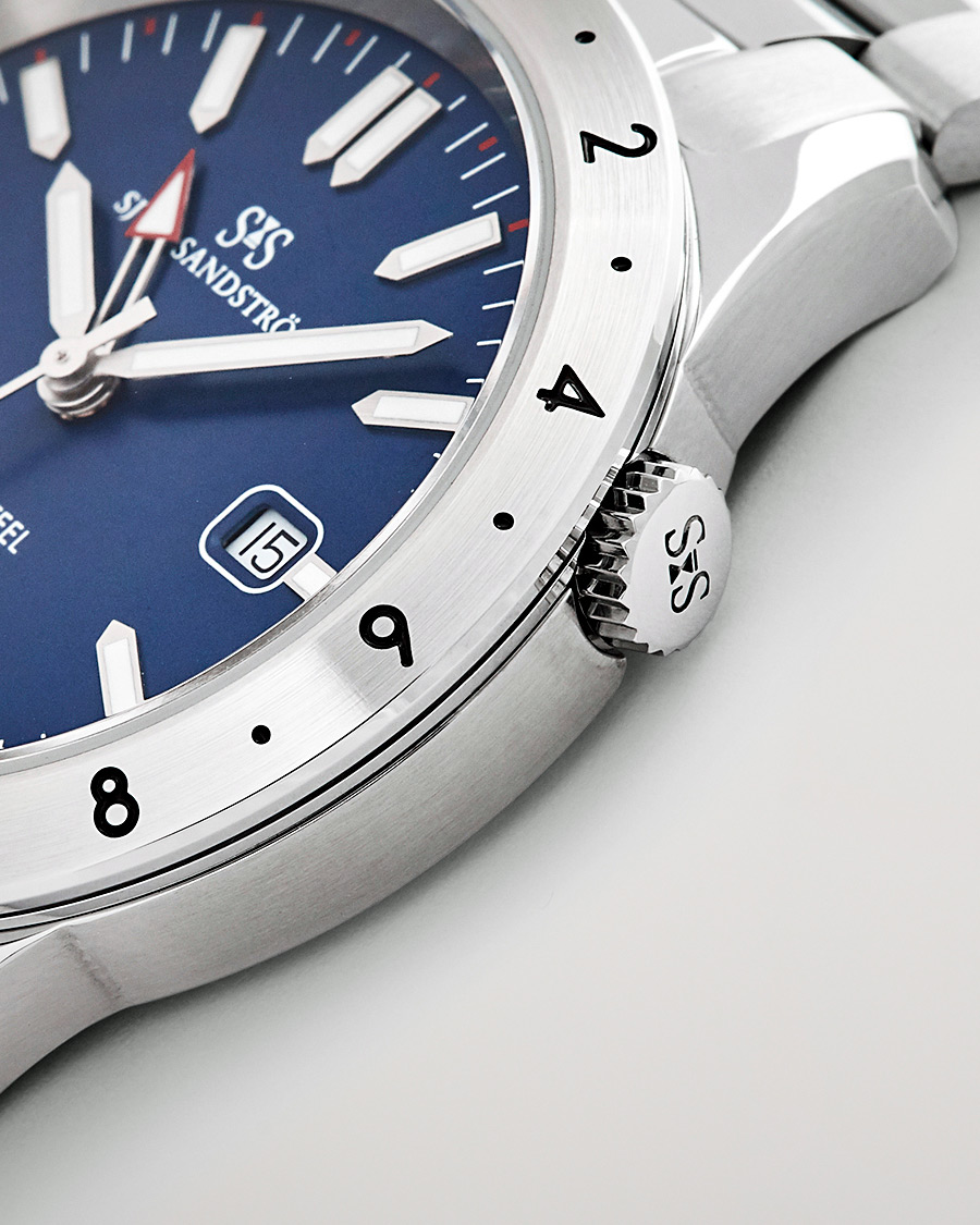 Hombres | Sjöö Sandström Royal Steel Worldtimer 41mm Blue with Steel | Sjöö Sandström | Royal Steel Worldtimer 41mm Blue with Steel