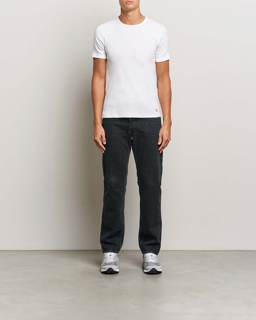 Hombres | Camisetas | Armor-lux | 2-Pack Crew Neck T-Shirt White/Grey Melange