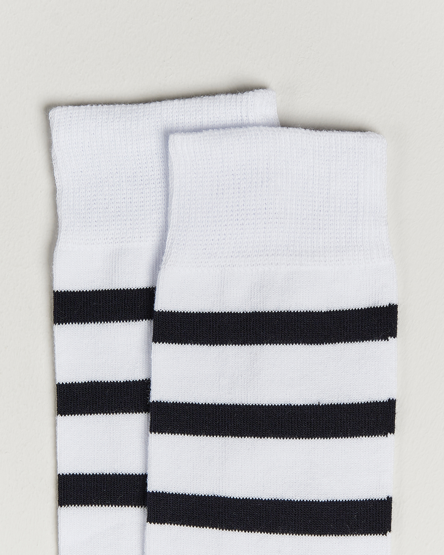 Hombres | Calcetines | Armor-lux | Loer Stripe Sock White/Rich Navy