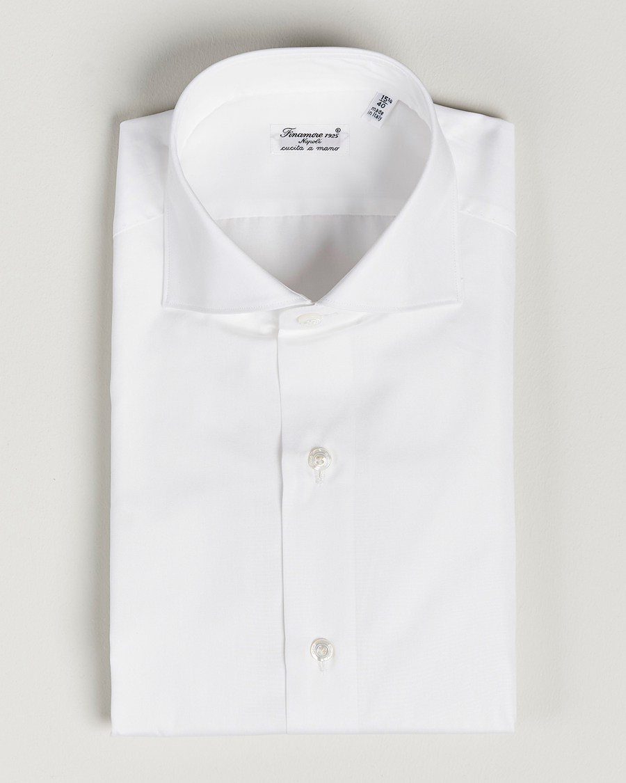 Hombres | Camisas | Finamore Napoli | Milano Slim Fit Classic Shirt White