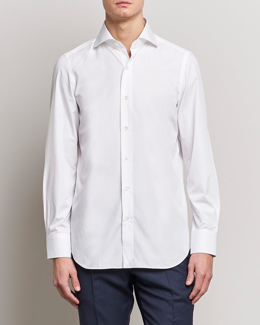 Hombres | Camisas | Finamore Napoli | Milano Slim Fit Classic Shirt White