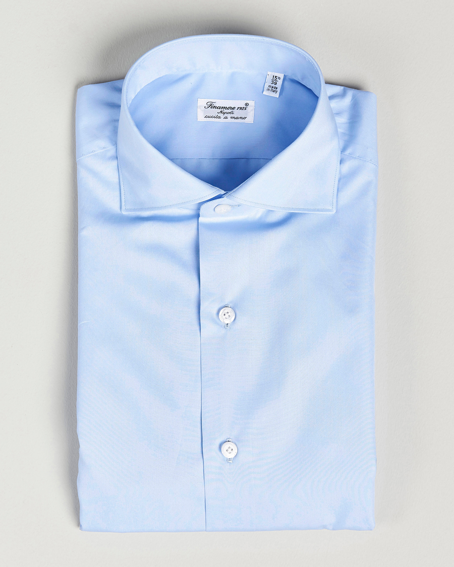 Hombres | Camisas | Finamore Napoli | Milano Slim Fit Classic Shirt Light Blue