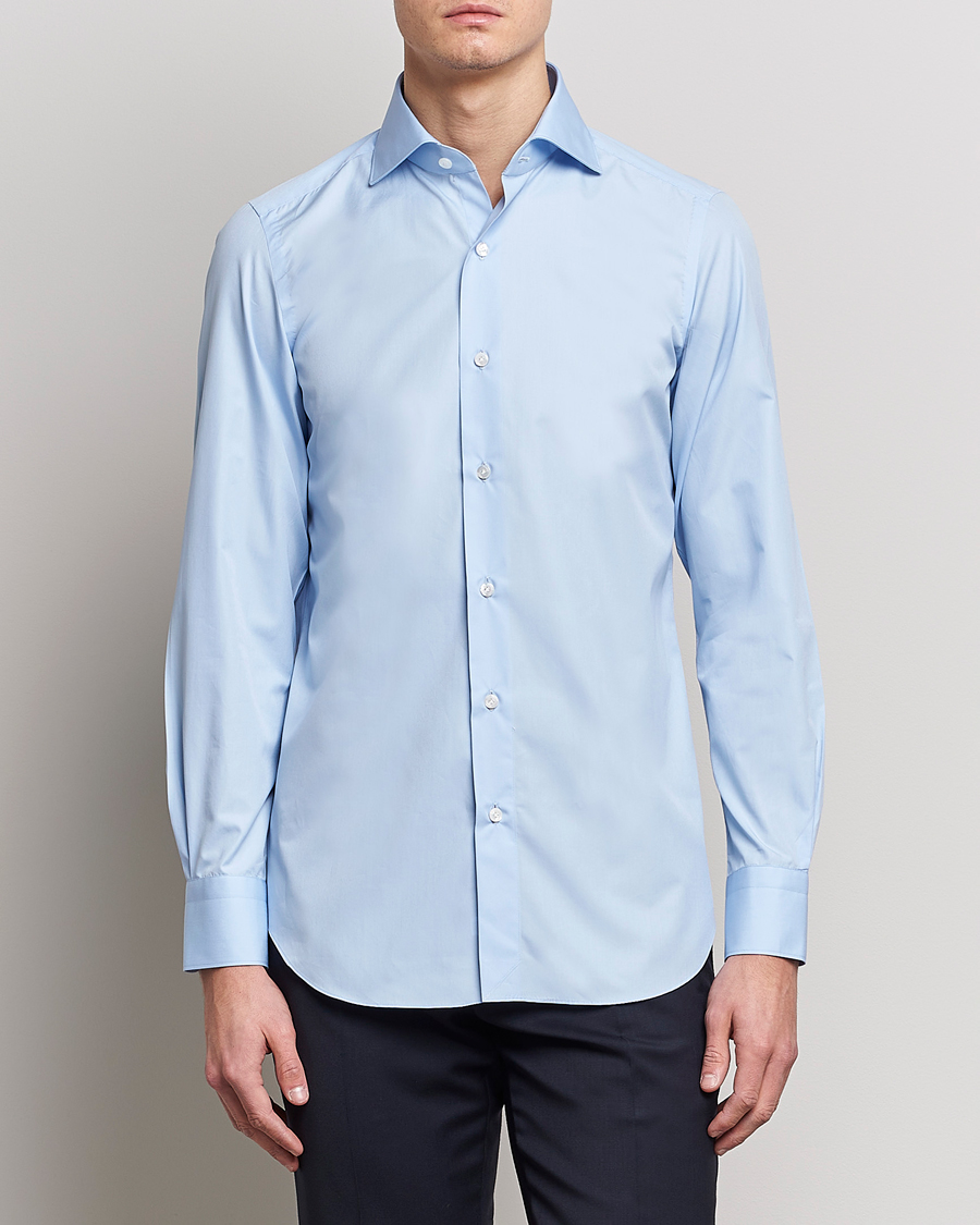 Hombres | Camisas | Finamore Napoli | Milano Slim Fit Classic Shirt Light Blue