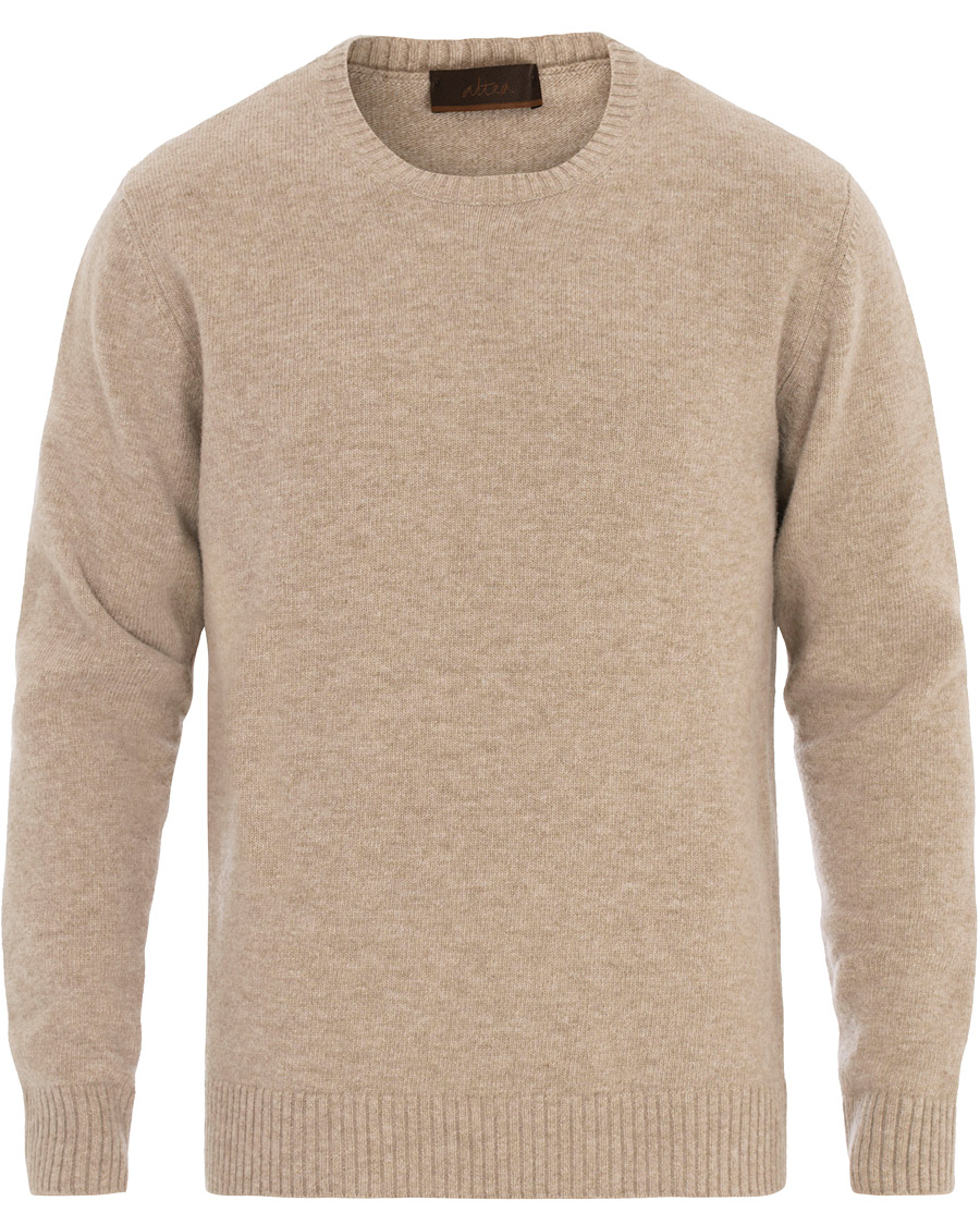 Hombres | Jerséis y prendas de punto | Altea | Virgin Wool Crew Neck Sweater Sand