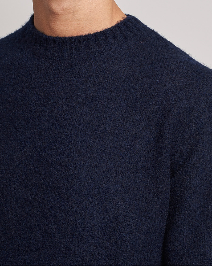 Hombres | Jerséis y prendas de punto | Aspesi | Brushed Shetland Sweater Navy