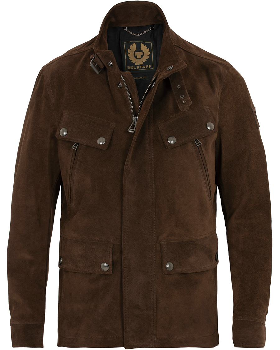 Hombres | Abrigos y chaquetas | Belstaff | Denesmere Suede Field Jacket Chocolate Brown