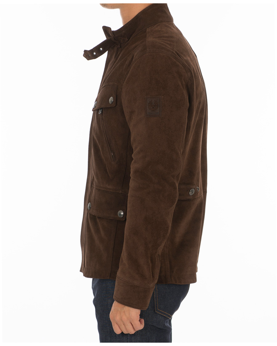 Hombres | Abrigos y chaquetas | Belstaff | Denesmere Suede Field Jacket Chocolate Brown