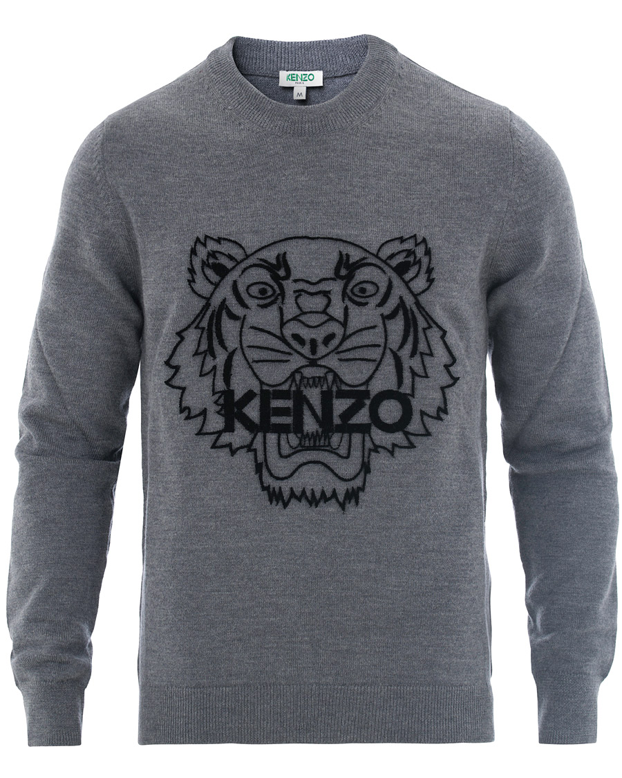 Hombres | Jerséis y prendas de punto | KENZO | Tiger Head Jumper Grey