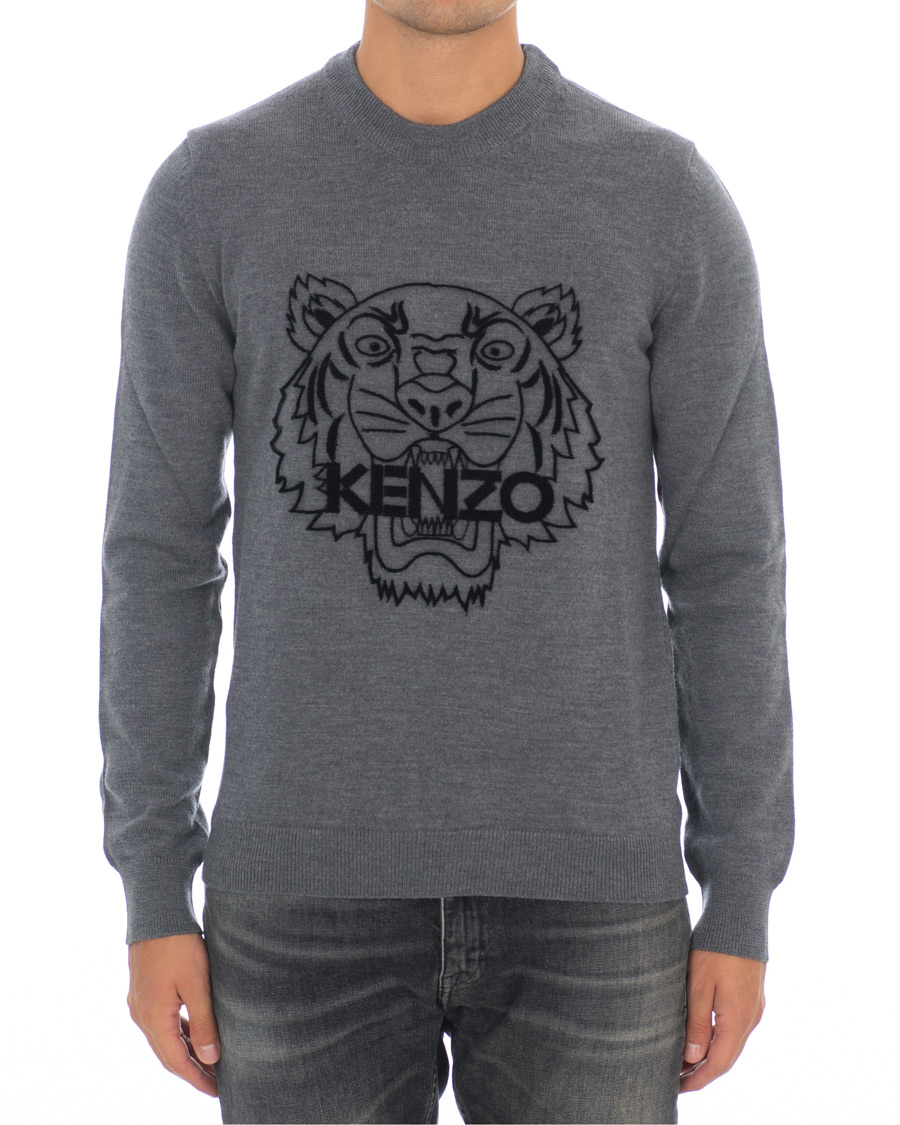 Hombres | Jerséis y prendas de punto | KENZO | Tiger Head Jumper Grey