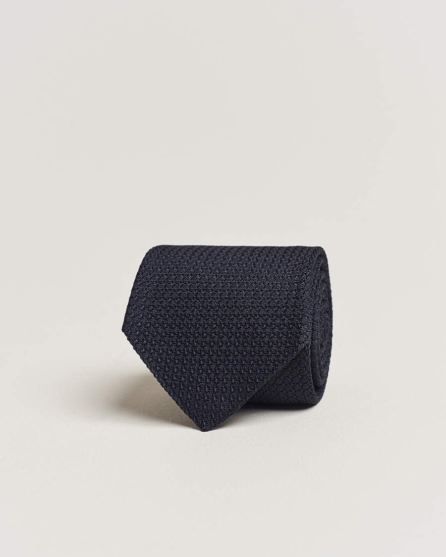 Hombres | Amanda Christensen Silk Grenadine 8 cm Tie Navy | Amanda Christensen | Silk Grenadine 8 cm Tie Navy