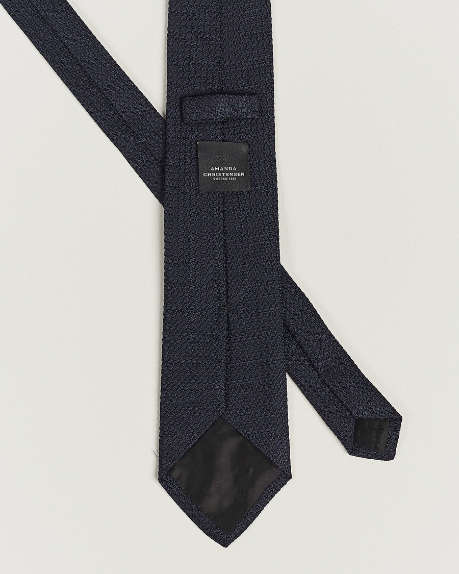 Hombres | Amanda Christensen Silk Grenadine 8 cm Tie Navy | Amanda Christensen | Silk Grenadine 8 cm Tie Navy