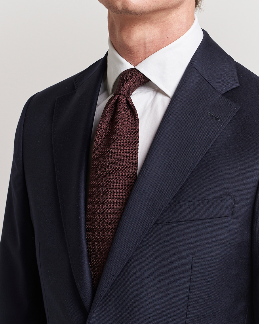 Hombres | Corbatas | Amanda Christensen | Silk Grenadine 8 cm Tie Wine