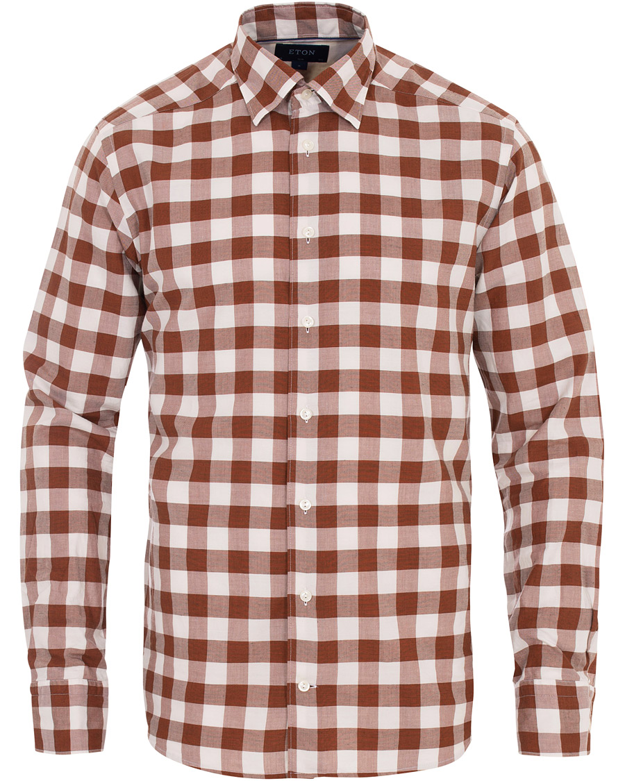 Hombres | Camisas | Eton | Slim Fit Twill Button Under Shirt Red/White