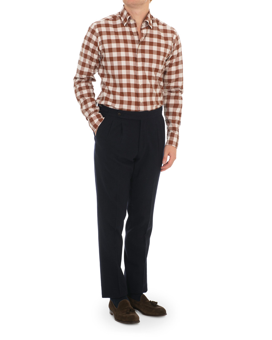 Hombres | Camisas | Eton | Slim Fit Twill Button Under Shirt Red/White