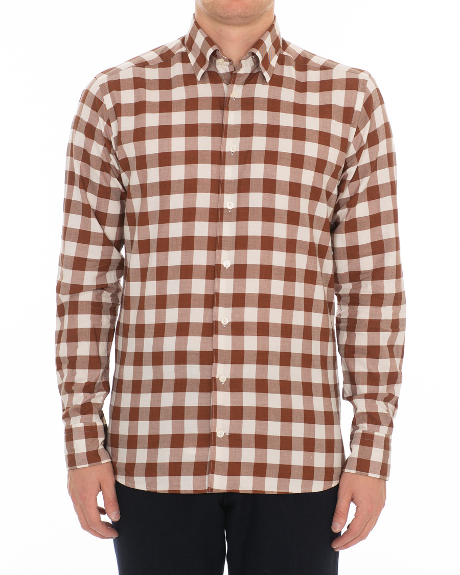 Hombres | Camisas | Eton | Slim Fit Twill Button Under Shirt Red/White
