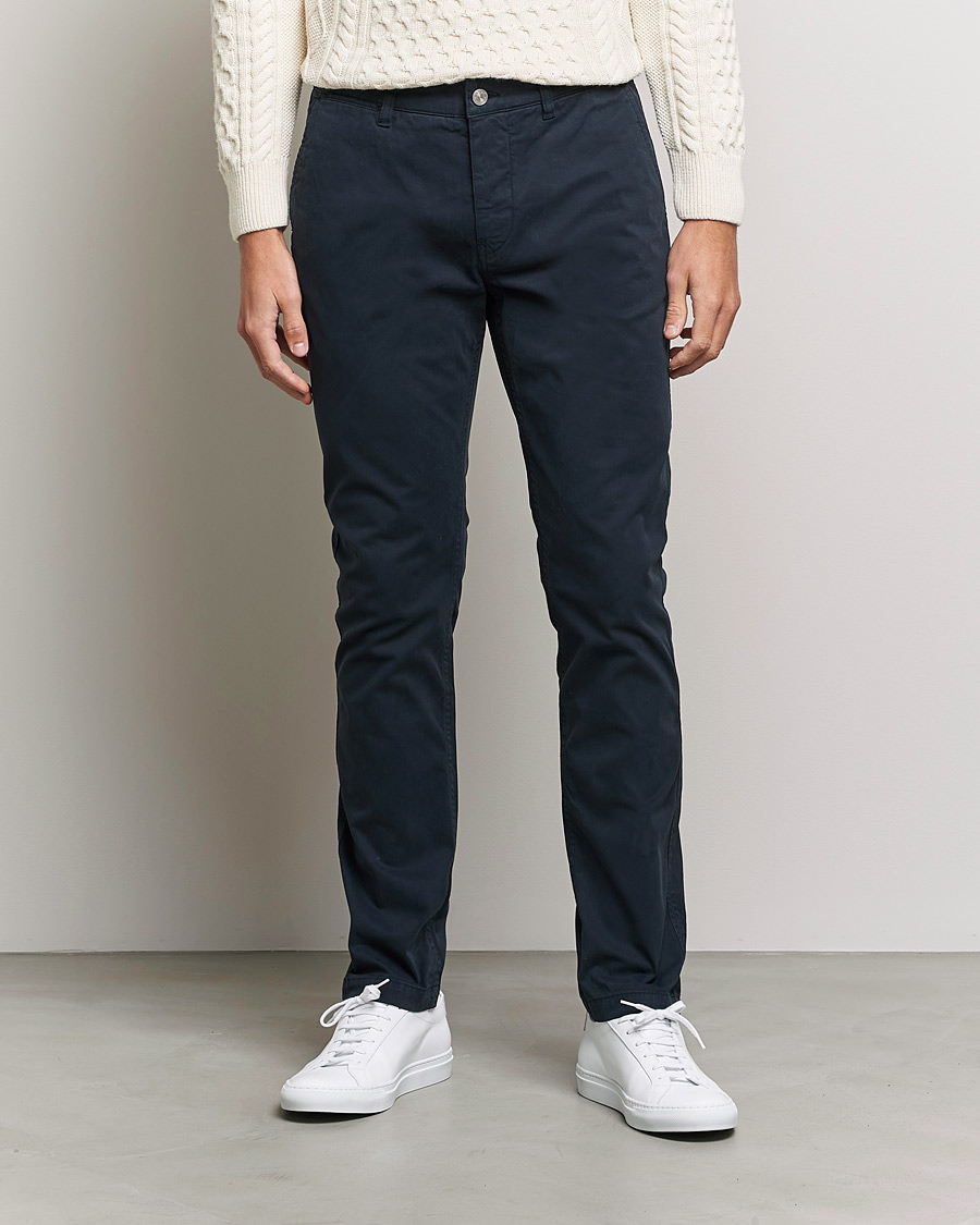 Hombres | Pantalones | NN07 | Marco Slim Fit Stretch Chinos Navy Blue