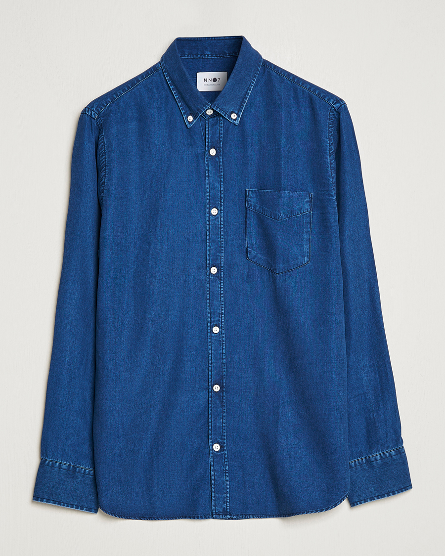 Hombres | Camisas | NN07 | Levon Tencel Denim Shirt Dark Indigo