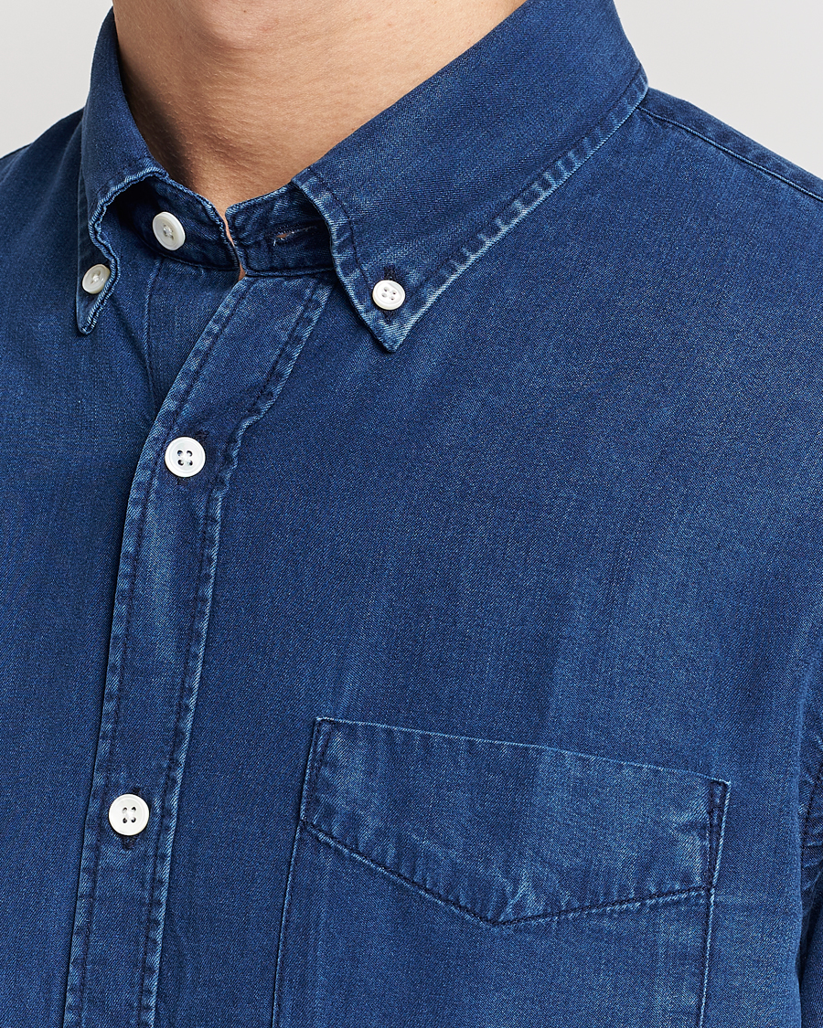 Hombres | Camisas | NN07 | Levon Tencel Denim Shirt Dark Indigo