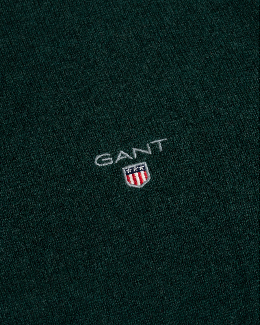 Hombres | Jerséis y prendas de punto | Gant | Lambswool Half Zip Tartan Green