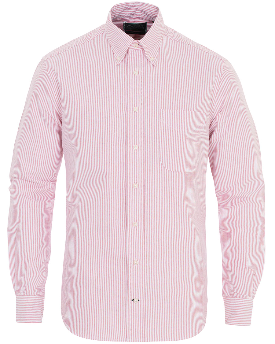 Hombres | Camisas | Gitman Vintage | Button Down Striped Oxford Shirt Red