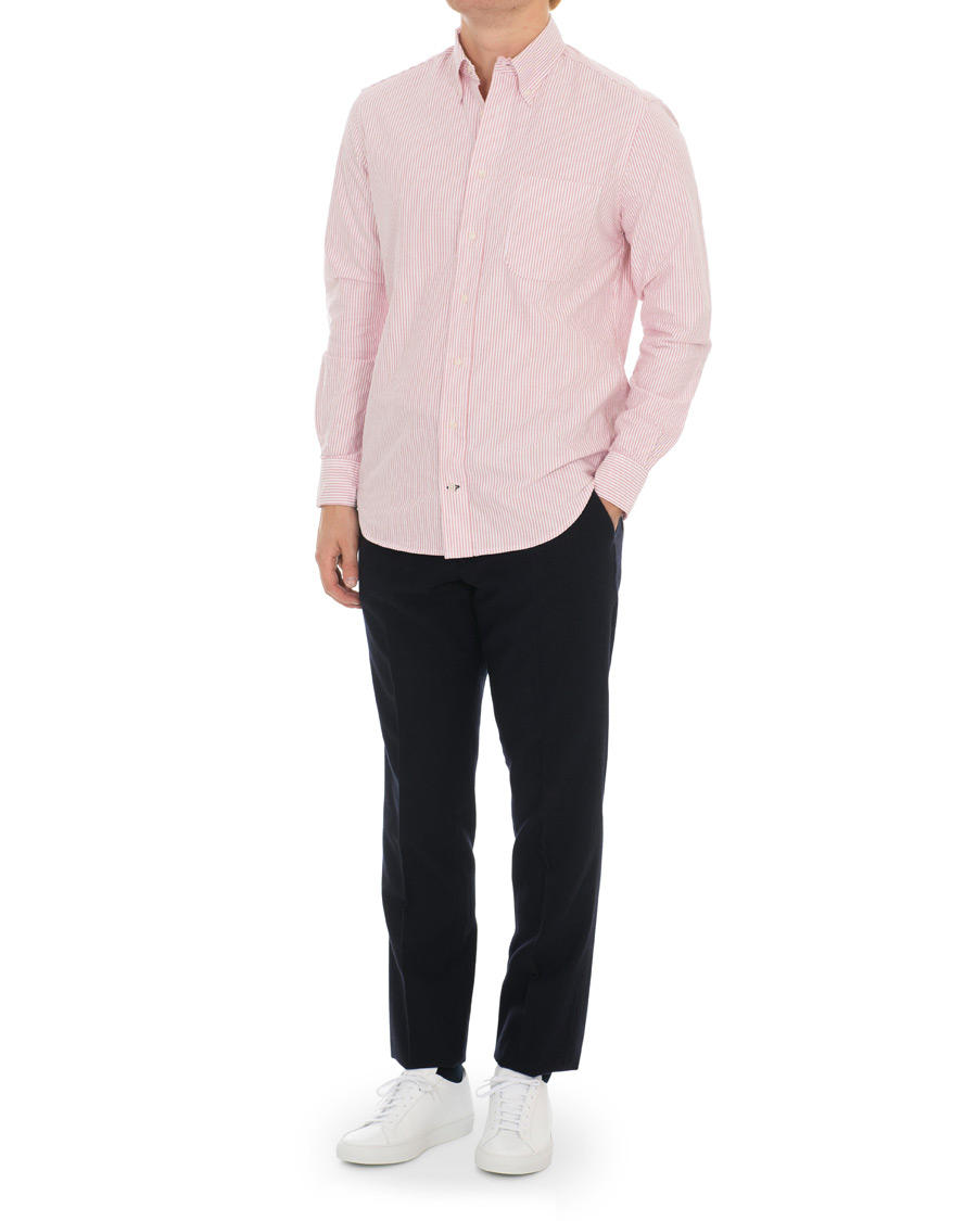 Hombres | Camisas | Gitman Vintage | Button Down Striped Oxford Shirt Red