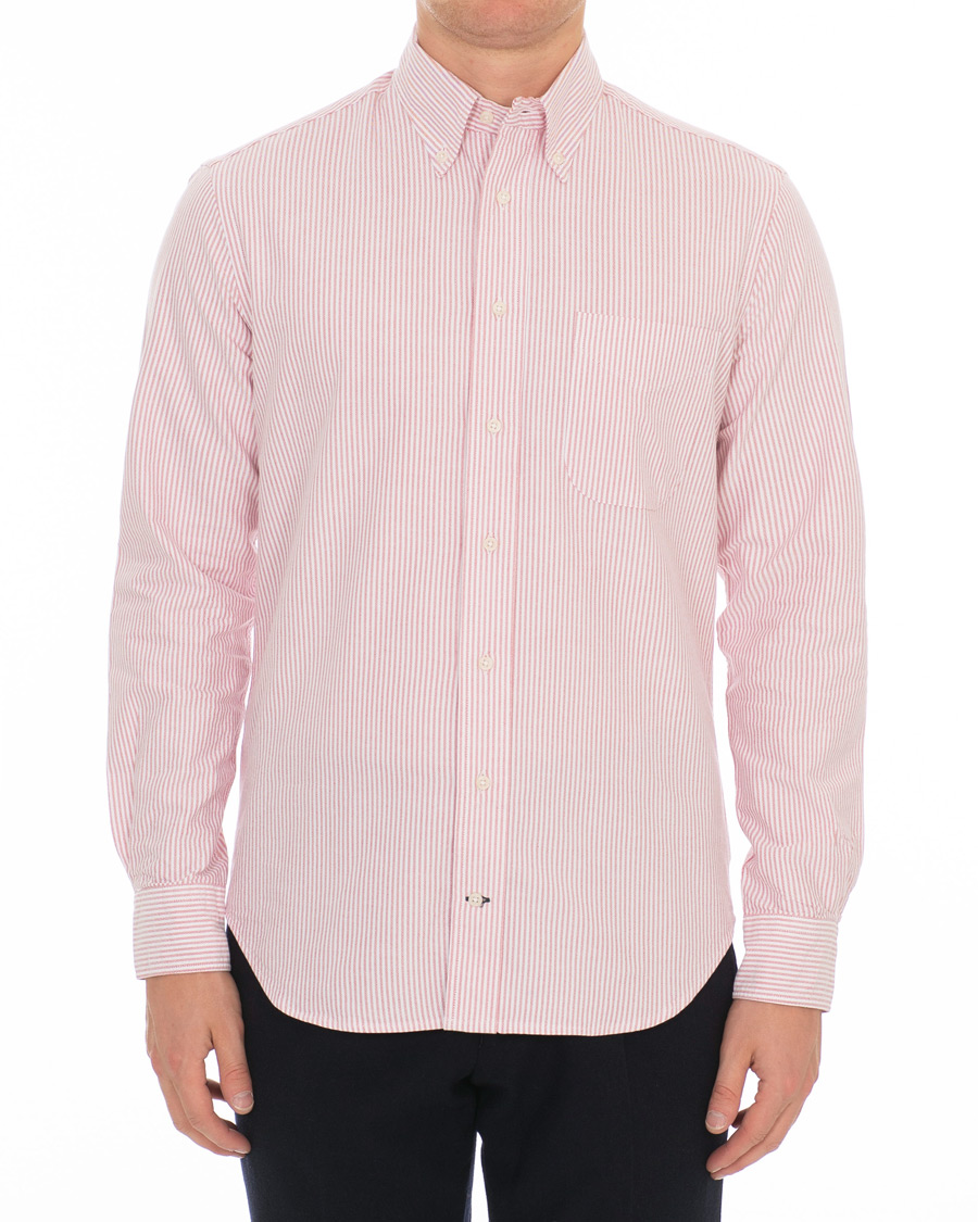 Hombres | Camisas | Gitman Vintage | Button Down Striped Oxford Shirt Red