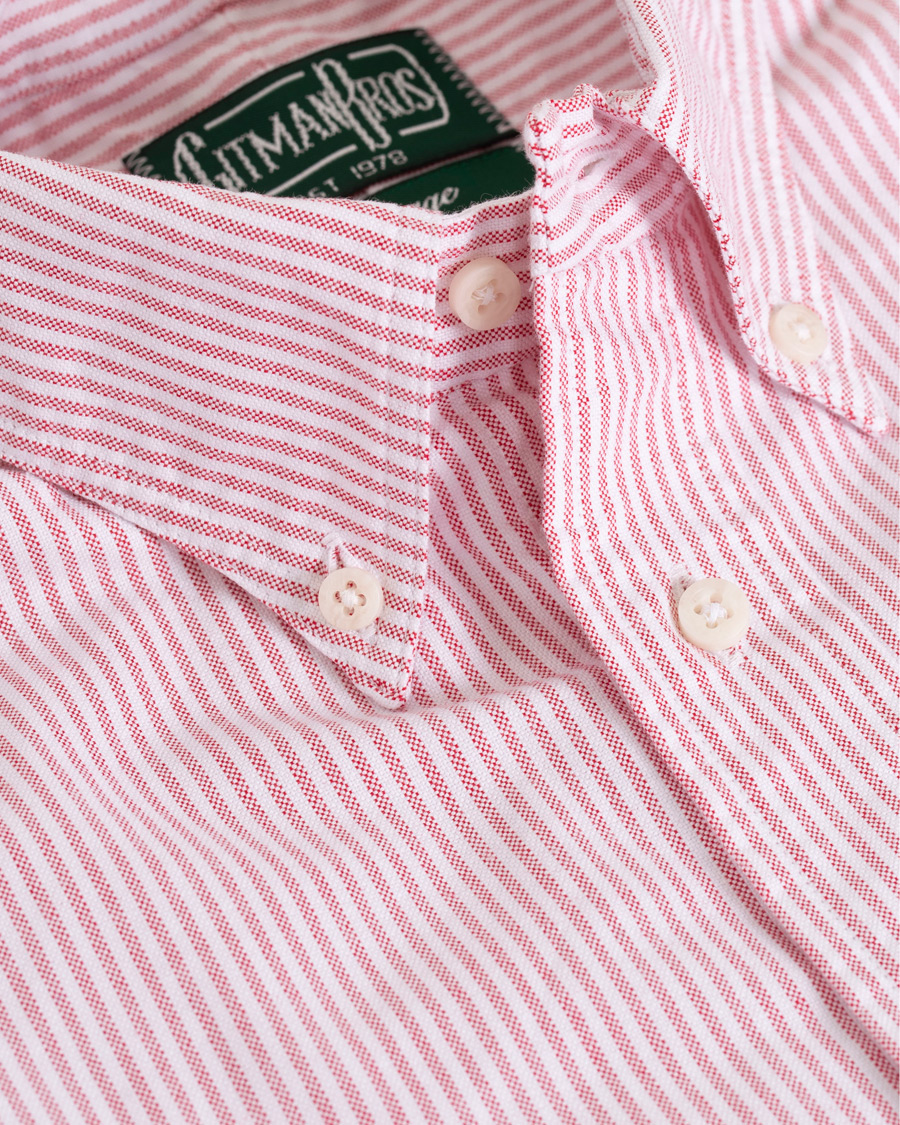 Hombres | Camisas | Gitman Vintage | Button Down Striped Oxford Shirt Red
