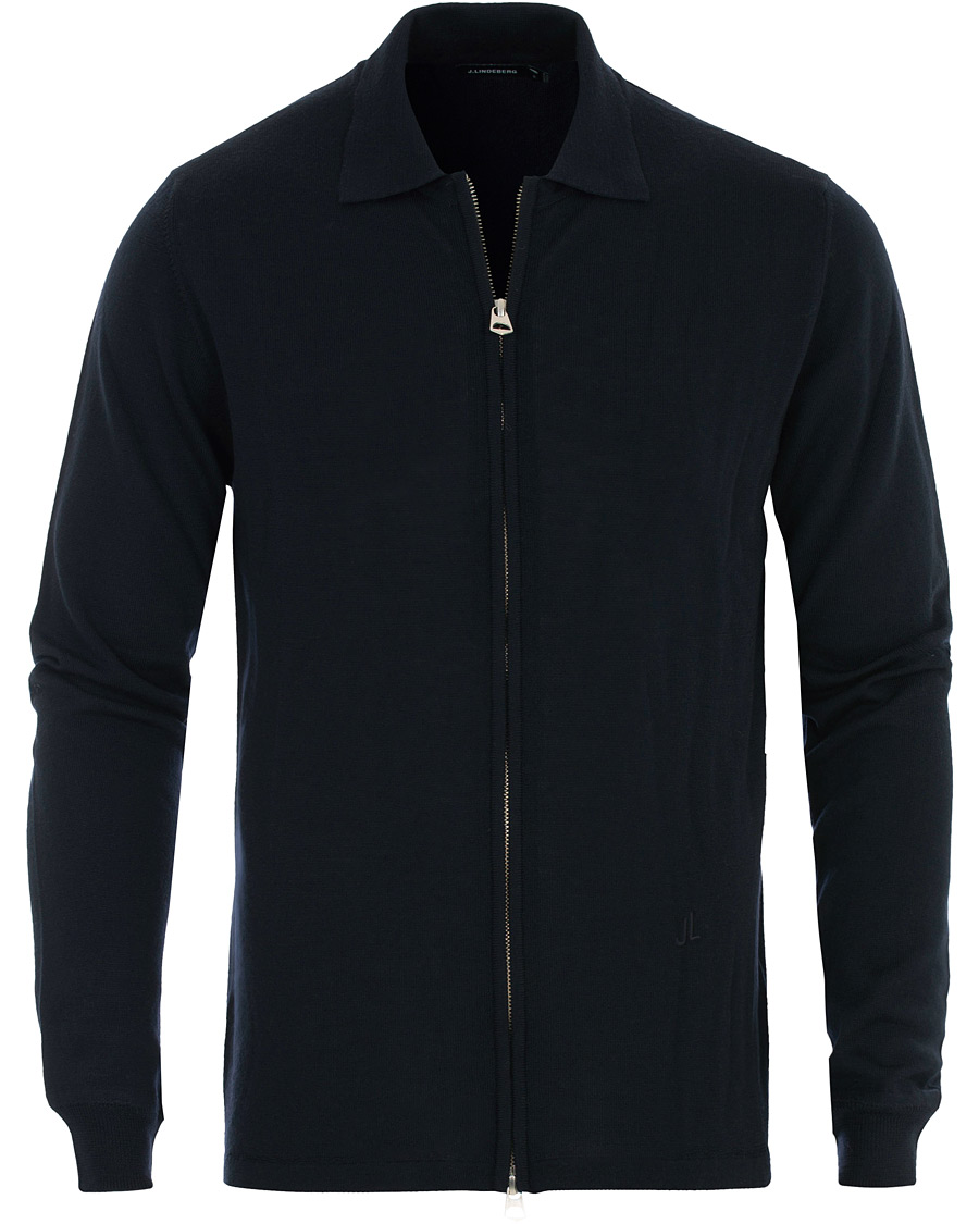 Hombres | Jerséis y prendas de punto | J.Lindeberg | Nyle Full Zip Merino Navy