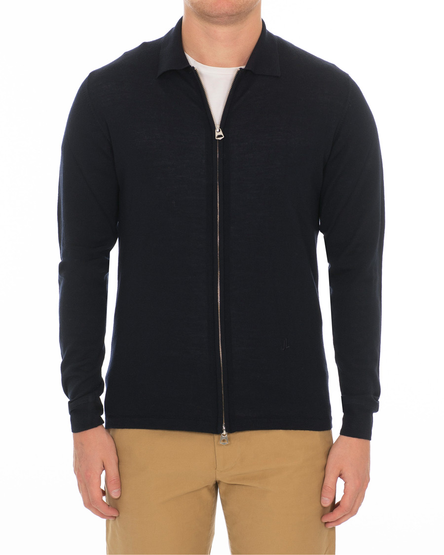 Hombres | Jerséis y prendas de punto | J.Lindeberg | Nyle Full Zip Merino Navy