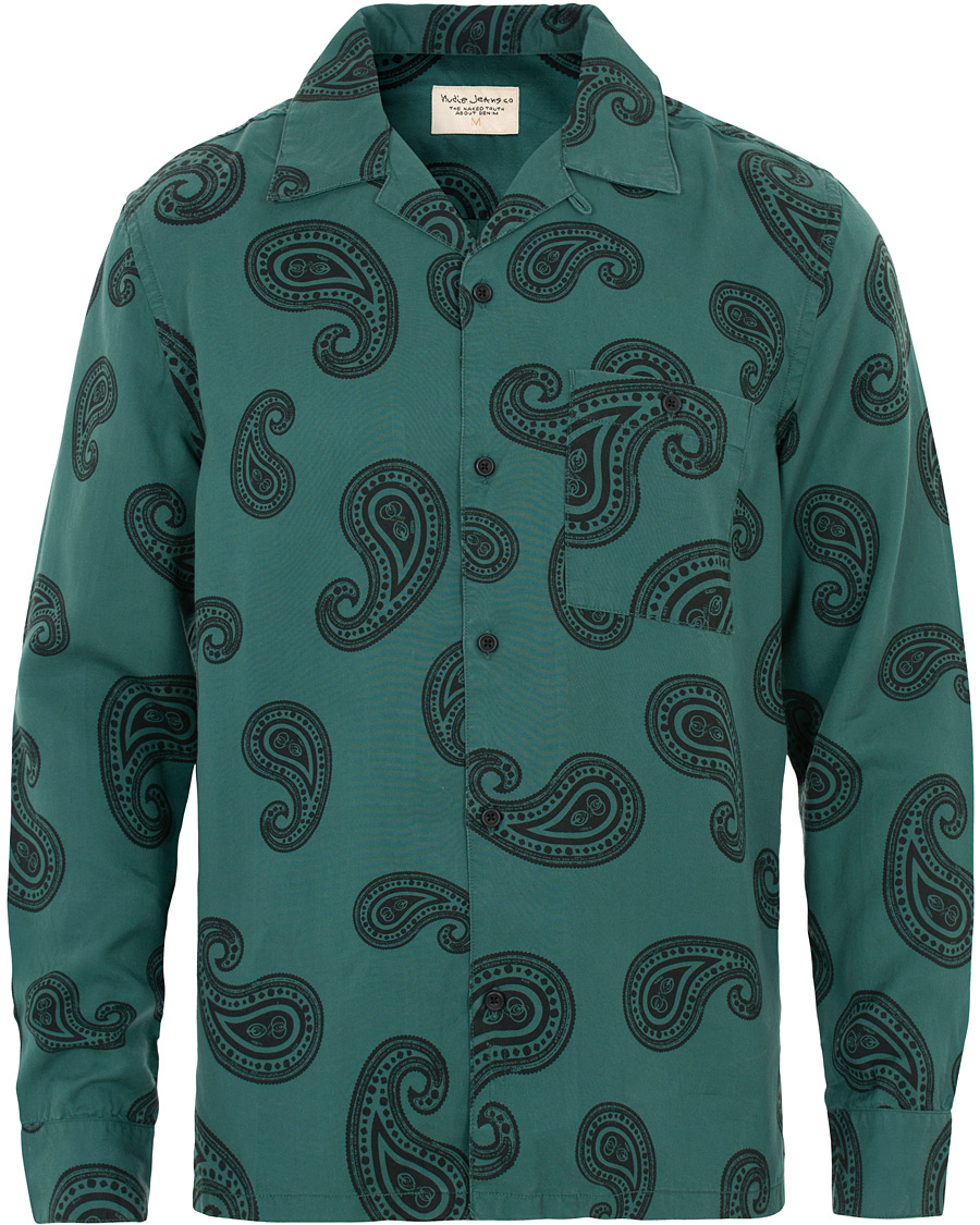 Hombres | Camisas | Nudie Jeans | Vidar Paisley Shirt Kattegat