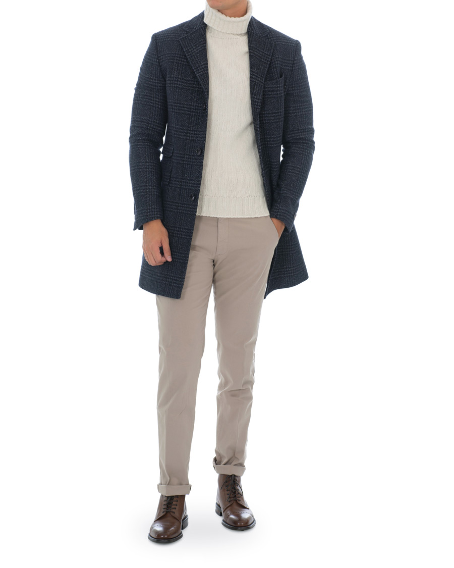 Hombres | Abrigos y chaquetas | Morris | Wesley Check Coat Navy