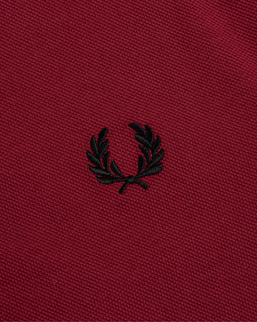 Hombres | Jerséis y prendas de punto | Fred Perry | Slim Fit Long Sleeve Polo Twin Tip Wine Red