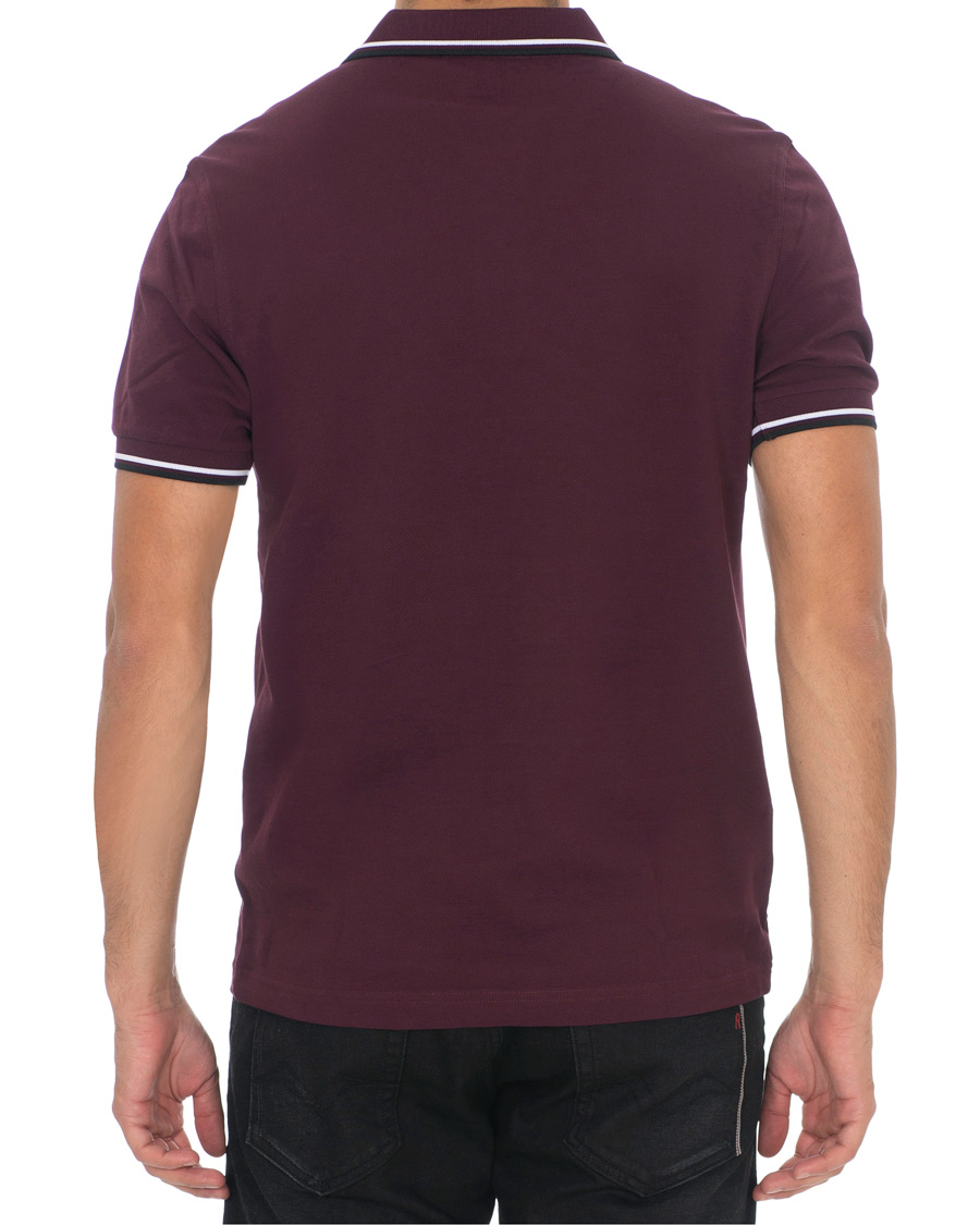 Hombres | Polos | Fred Perry | Slim Fit Polo Twin Tip Wine Red/White
