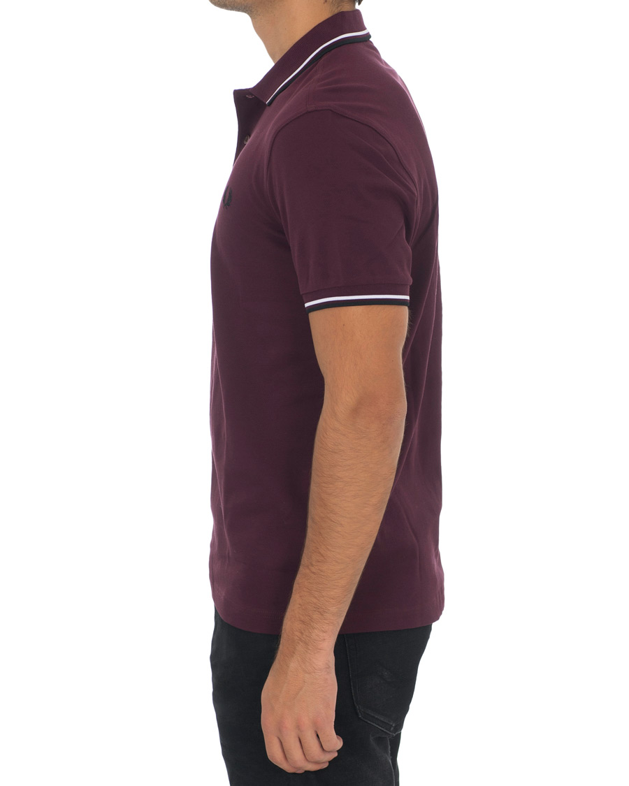 Hombres | Polos | Fred Perry | Slim Fit Polo Twin Tip Wine Red/White