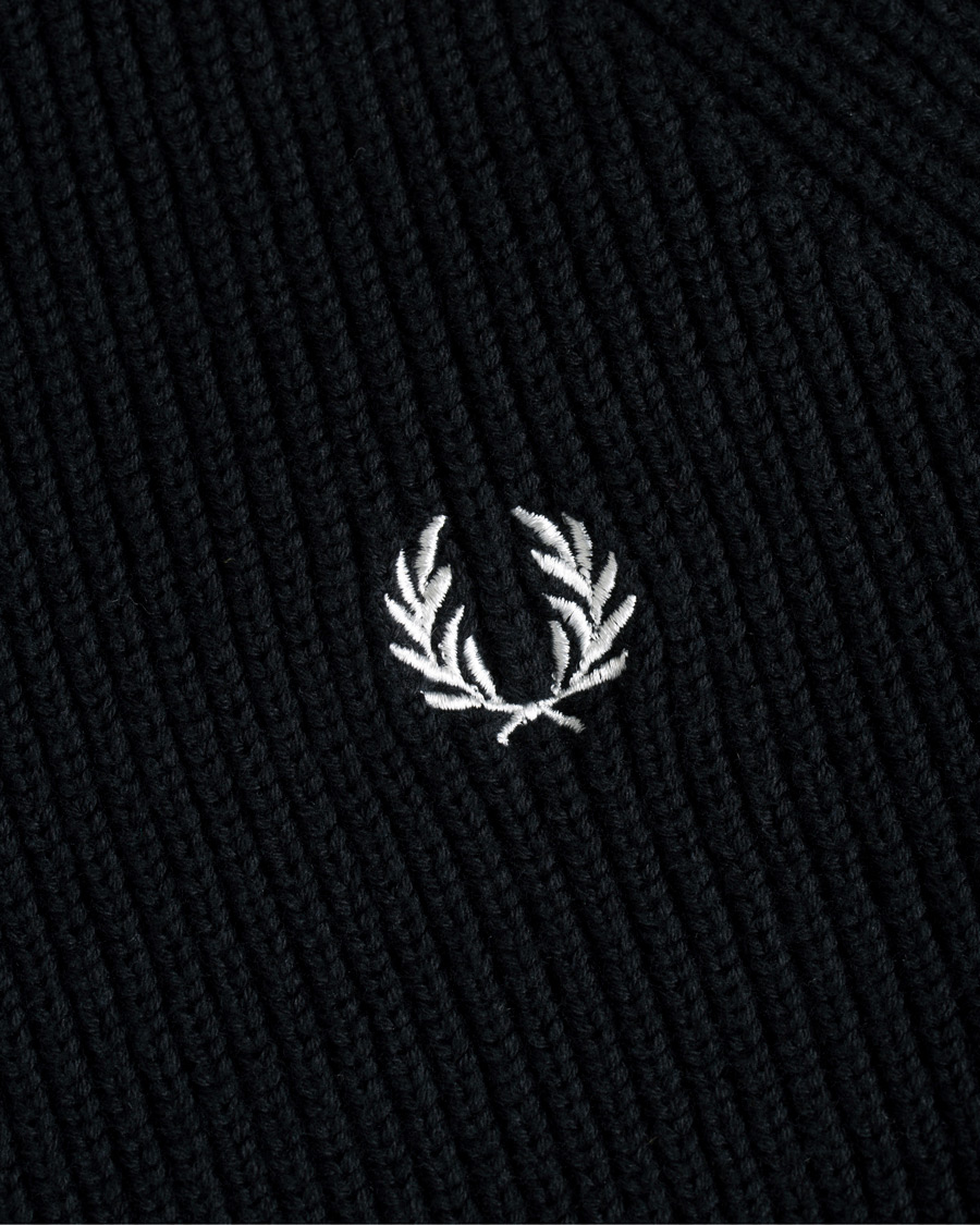 Hombres | Jerséis y prendas de punto | Fred Perry | Ribbed Crew Neck Jumper Black