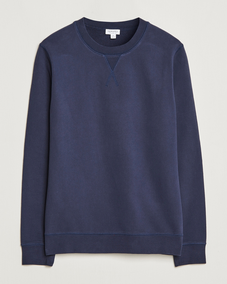 Hombres | Jerséis y prendas de punto | Sunspel | Loopback Sweatshirt Navy