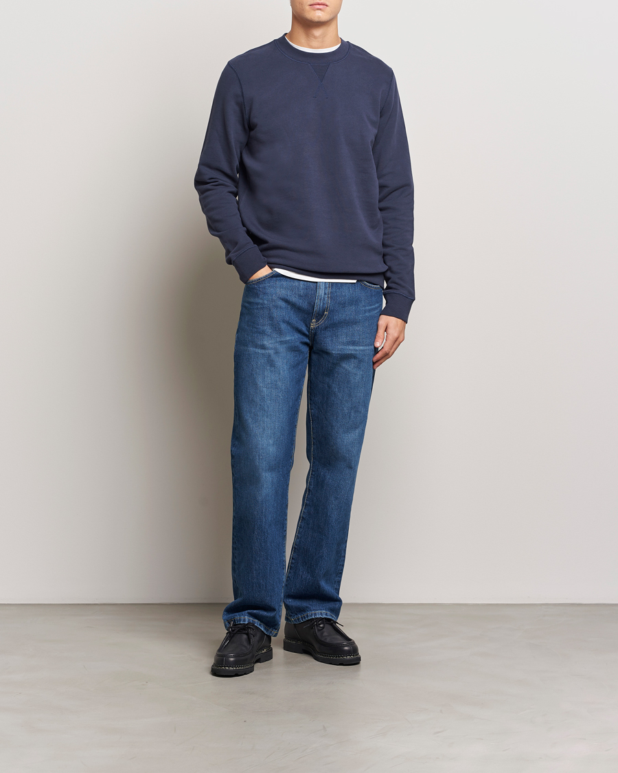Hombres | Jerséis y prendas de punto | Sunspel | Loopback Sweatshirt Navy